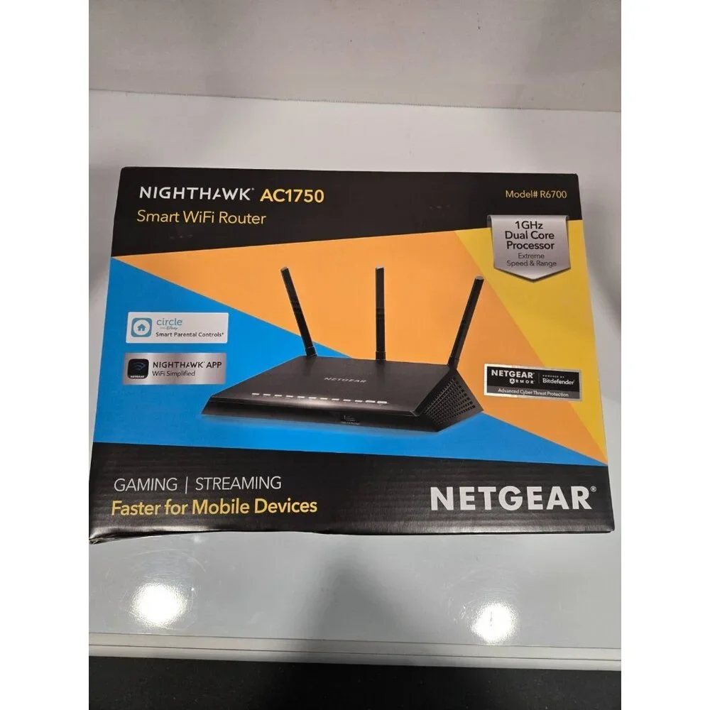 Netgear AC1750 Nighthawk R6700-100NAS Dual-Band Wi-Fi Router, 1.75Gbps
